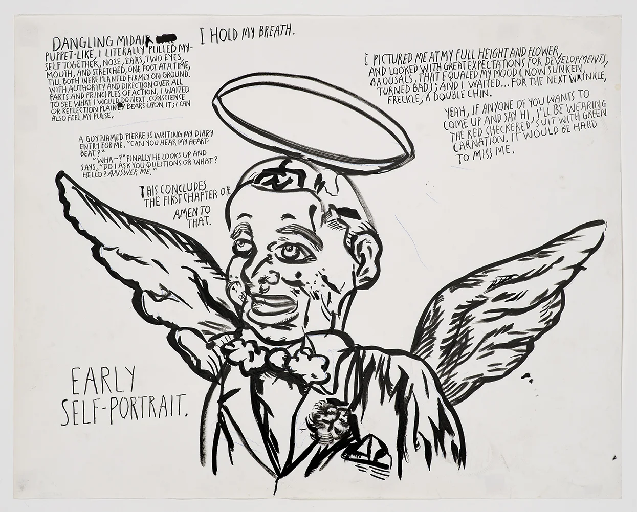 Raymond Pettibon Dangling mid-air, I hold my Breath, 2012 Courtesy of the artist and Regen Projects