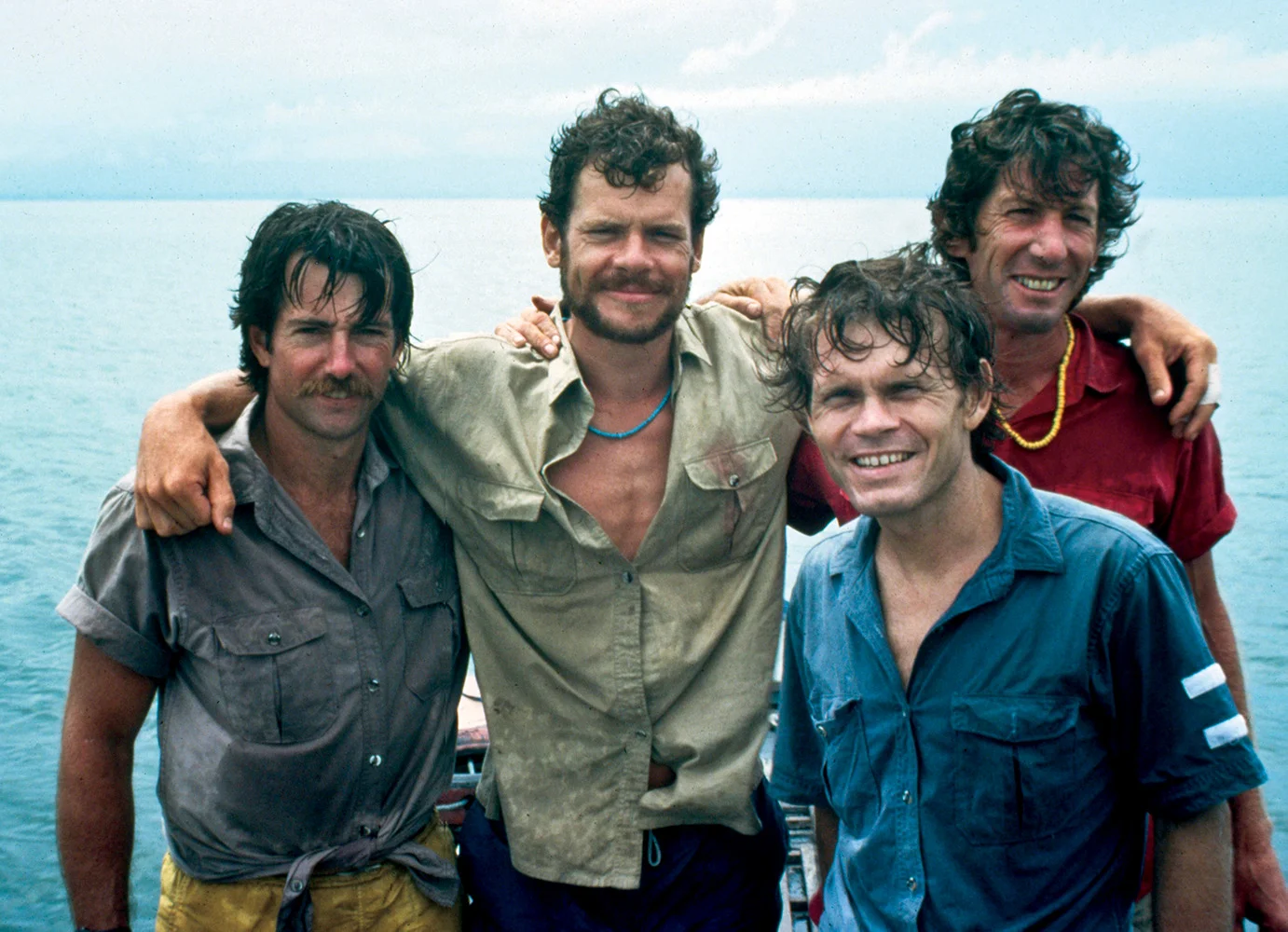 Jim Slade, John Long, Rick Ridgeway, and Jim Bridwell. East coast of Borneo.