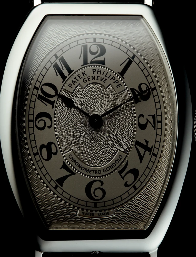 Patek Philippe 5098 “Gondolo Chronometro” in platinum, 2005, available through Man of the World