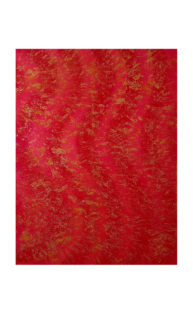 Royal Trees - Waves of dark and light red with a gold pattern on top creating a psychedelic effect