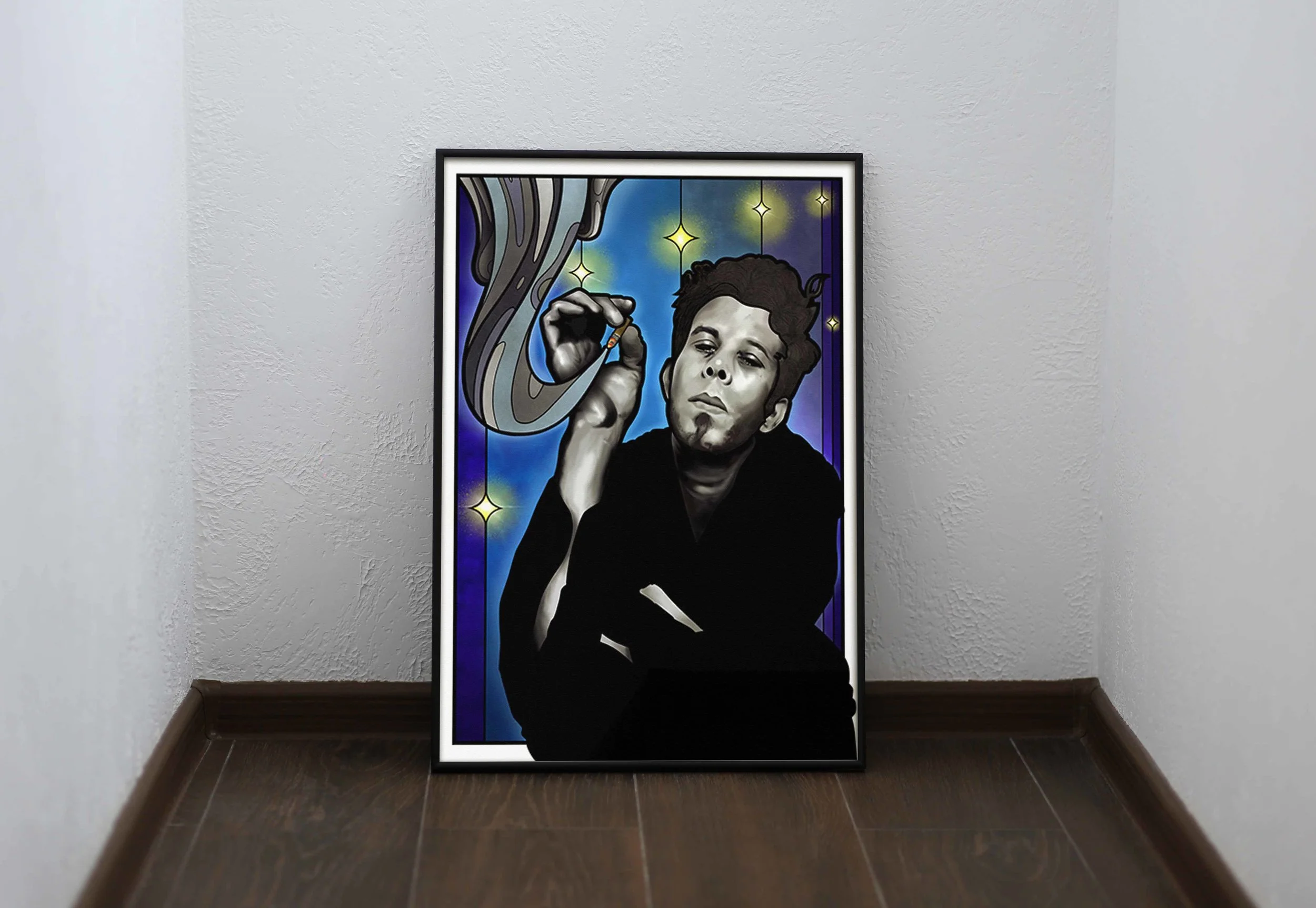 tom waits print by street artist tragic o'hara