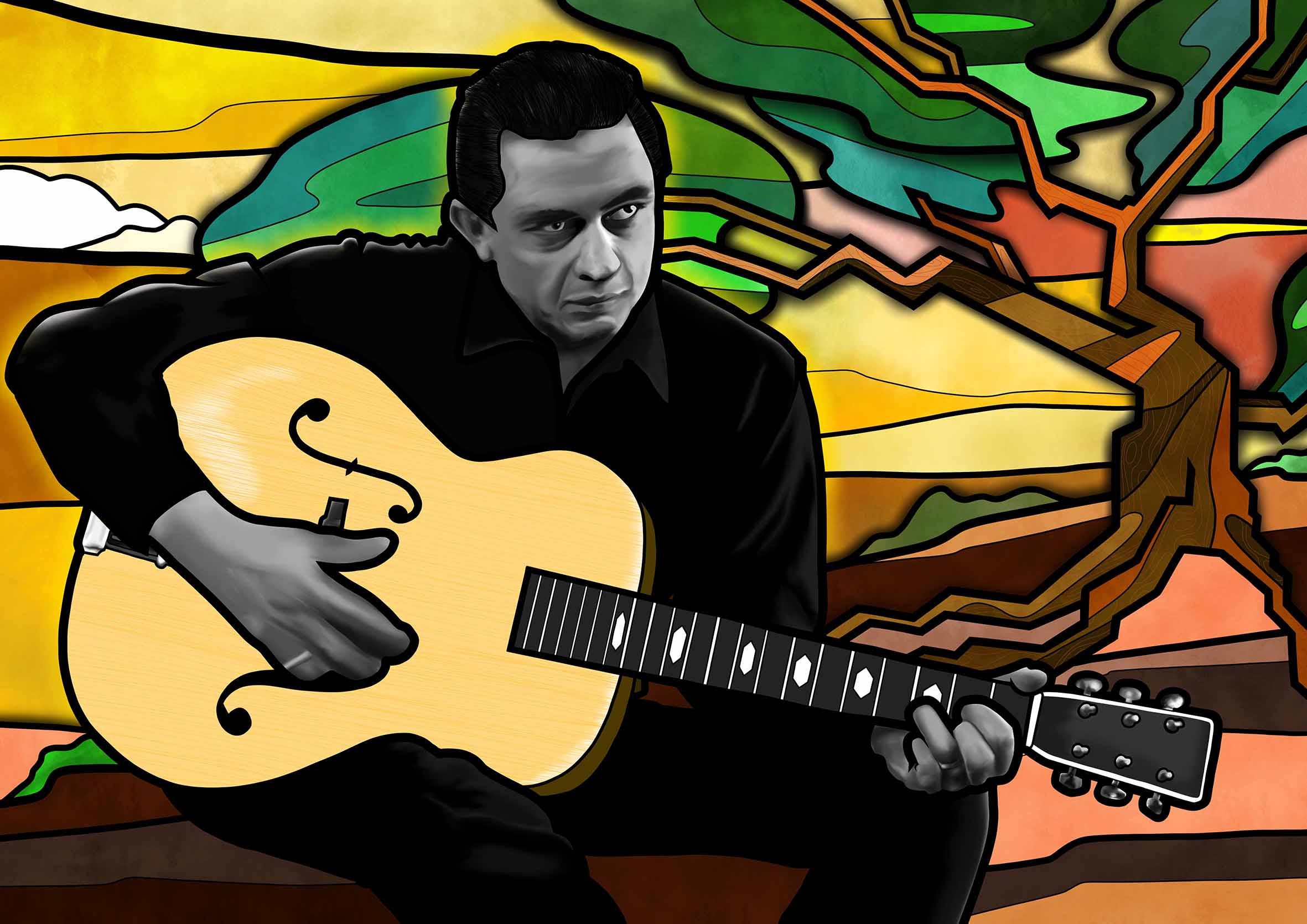 Johnny Cash Art Prints by Tragic O'Hara