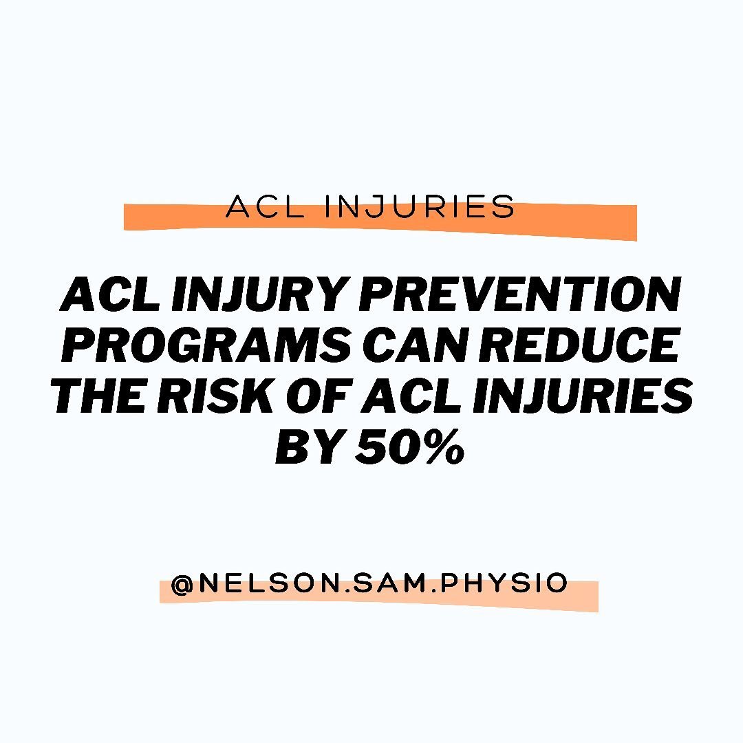 💡𝐀𝐂𝐋 𝐈𝐍𝐉𝐔𝐑𝐘 𝐏𝐑𝐄𝐕𝐄𝐍𝐓𝐈𝐎𝐍💡⁣⁣
⁣⁣
An ACL rupture is a signficant knee injury that often takes 9-12 months before returning to play and sometimes even longer before returning to full performance 🏃&zwj;♀️ ⁣⁣
⁣⁣
It is concerning that AC