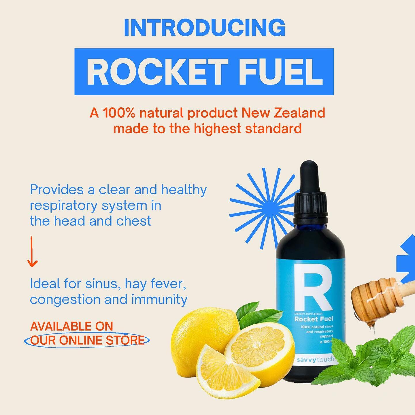 Meet one of our BEST SELLERS💥
Here to aid sickness and improve your overall respiratory health. Rocket Fuel is 100% natural - no nasties, no worries! Link in bio. 👀