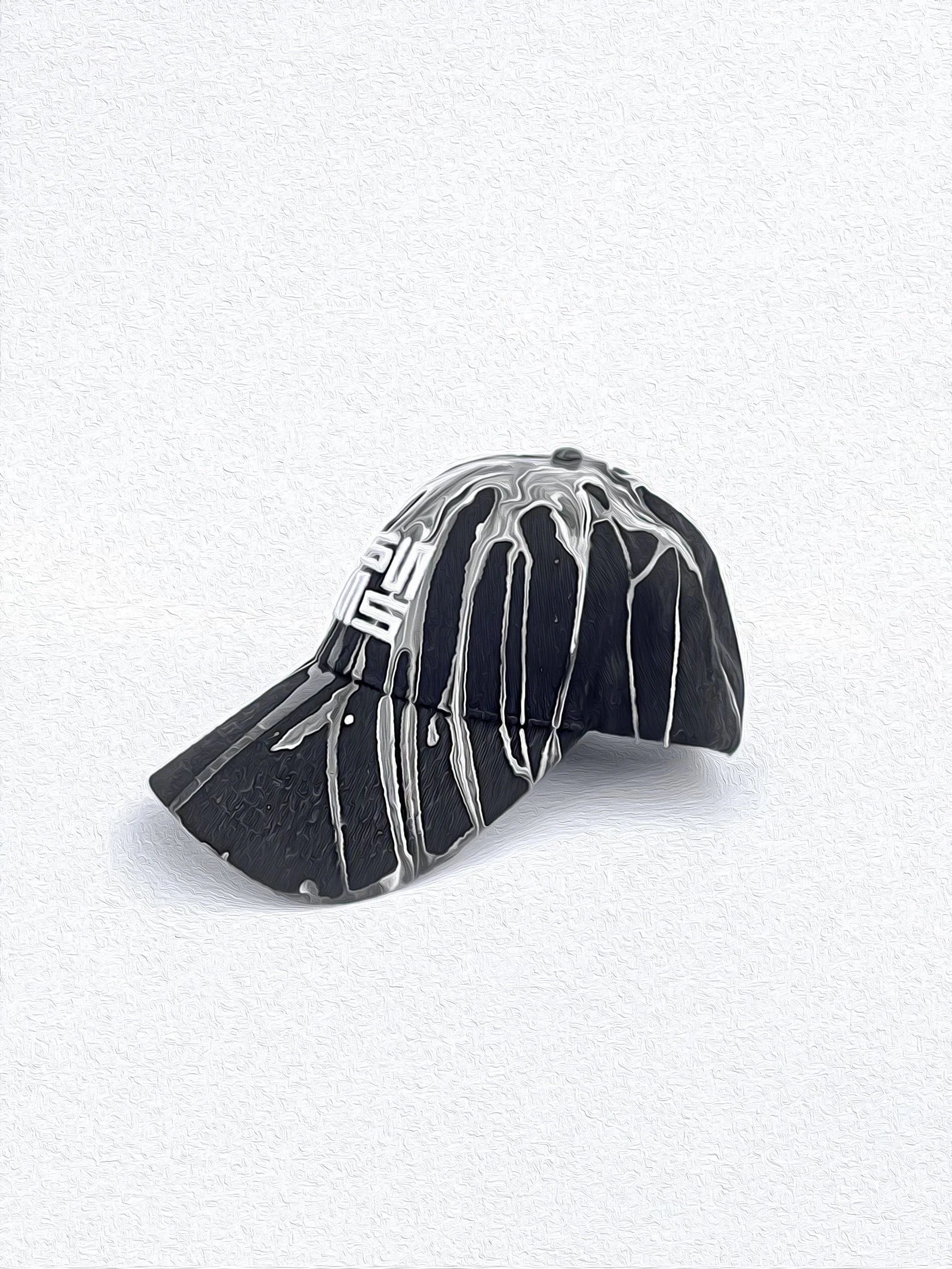 Black Spillage Hat - Oil Front Tilt View.jpg