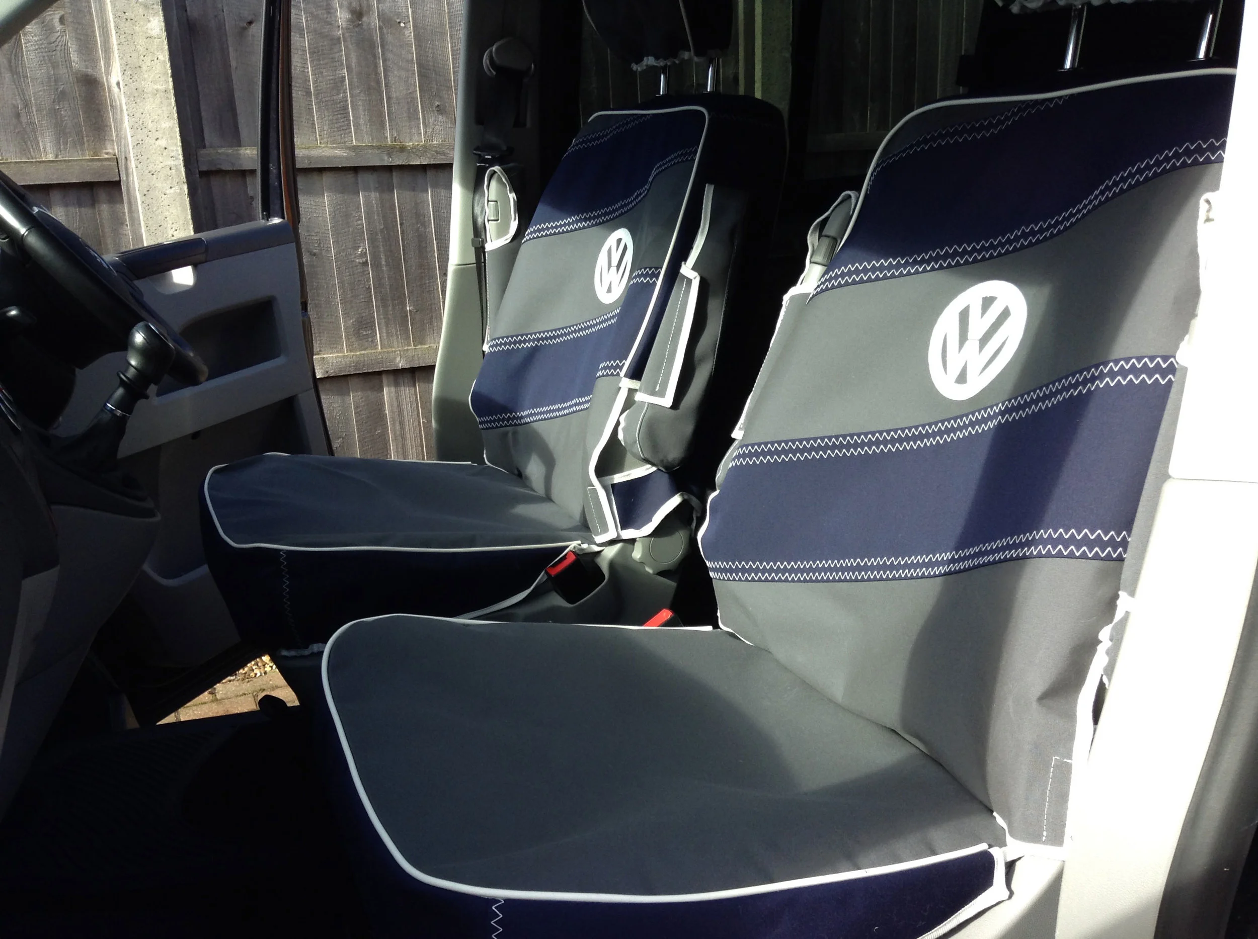VW logo/s - hand stitched to your seat covers