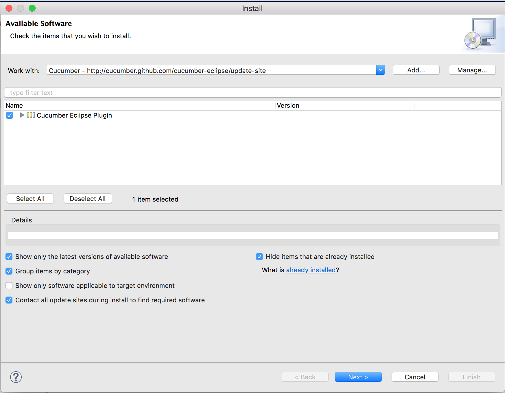 Cucumber Eclipse Plugin screenshot - cucumber jvm tutorial