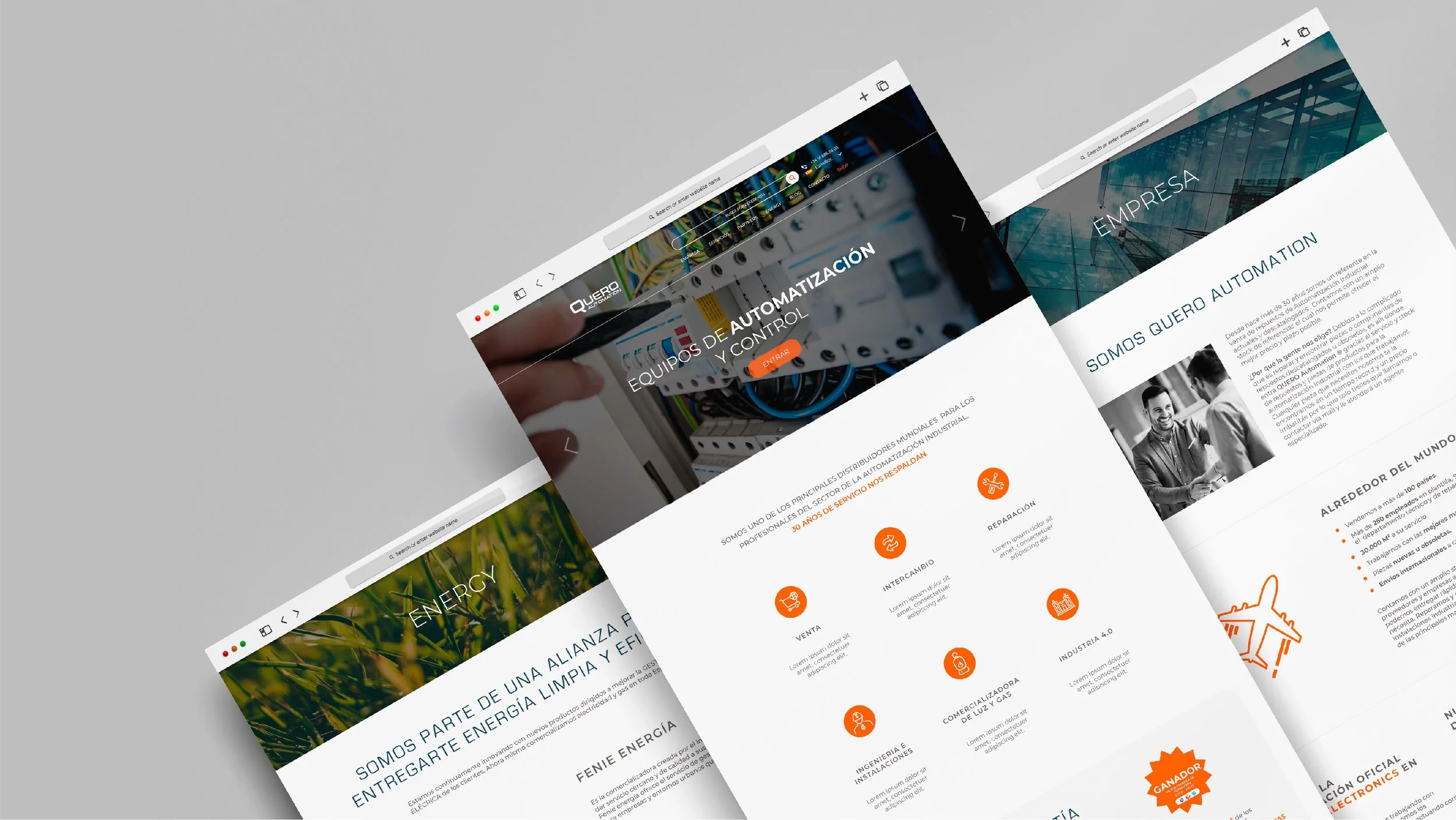  Quero automation is a Spanish company specialized in the industrial market, automation, and low voltage control.  The company needed a rebranding and the development of its website and online store. 