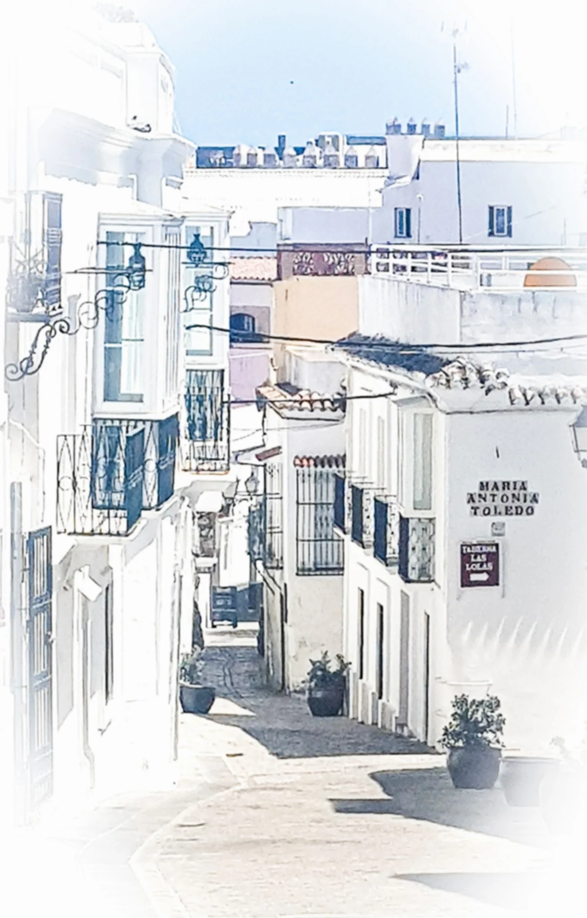 Whitewashed Street in Tarifa Old Town