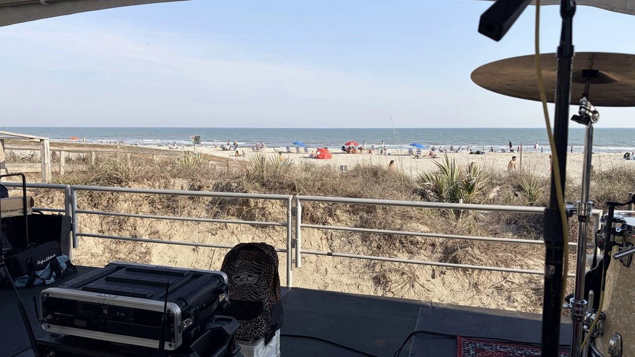 View of beach from back of Nutrl Beach Stage