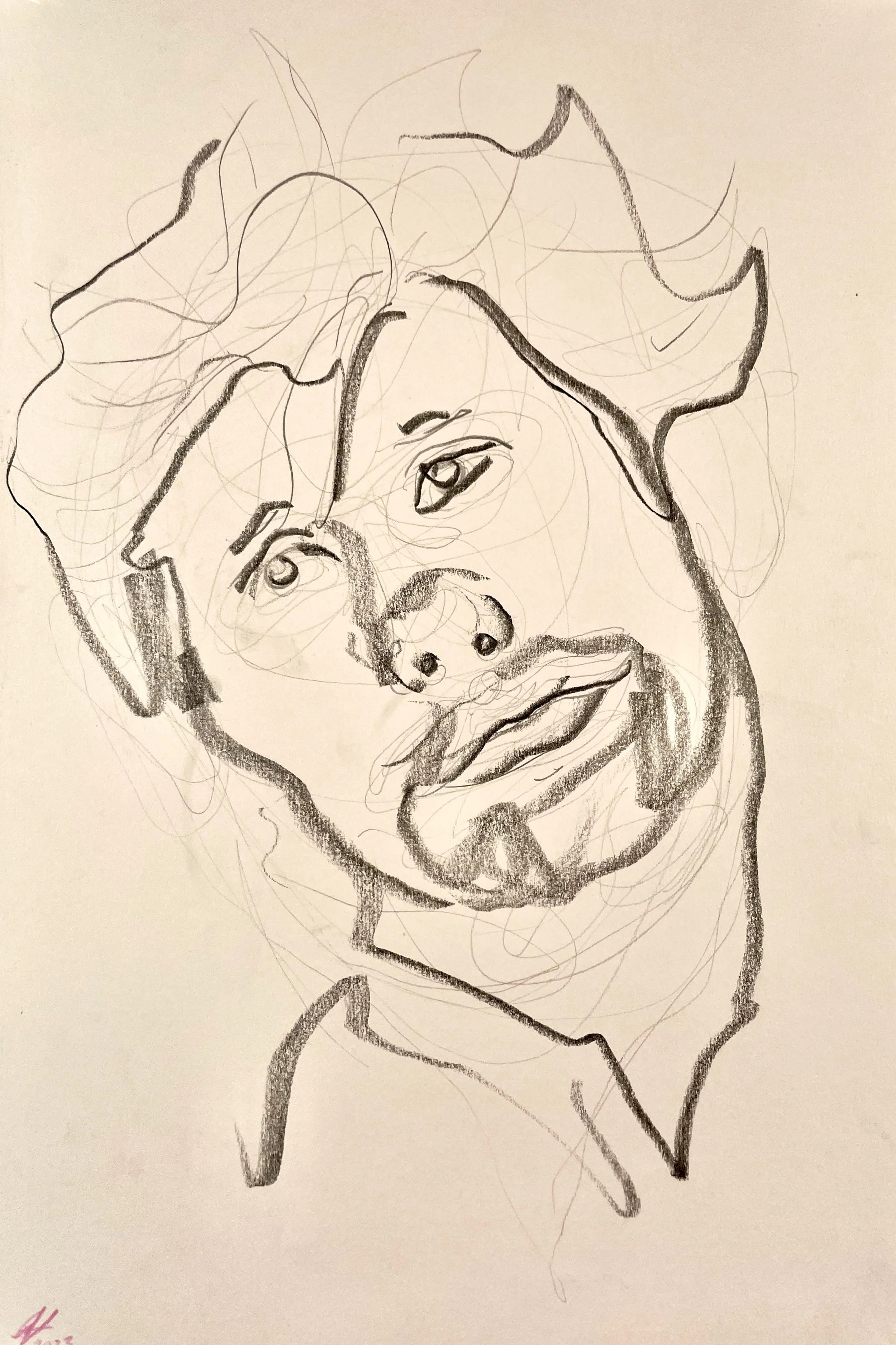Life Drawing Portrait in a Pub: Emil 4
