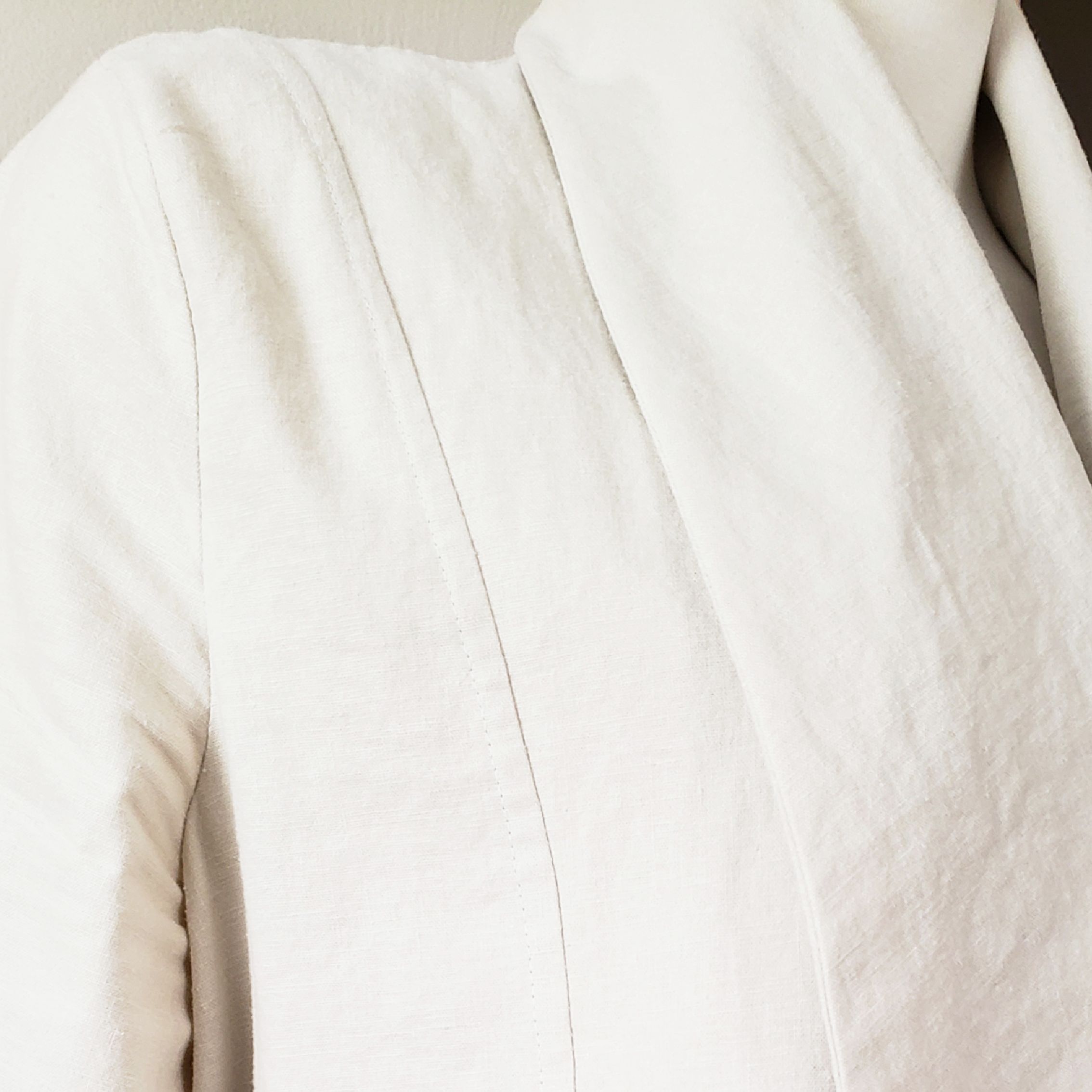 Here’s the seam from the exterior of the garment with the topstitching exposed on the exterior. I chose to have the folded side of the seam on the interior/wrong side of the garment, but I think it would also look really nice exposed!