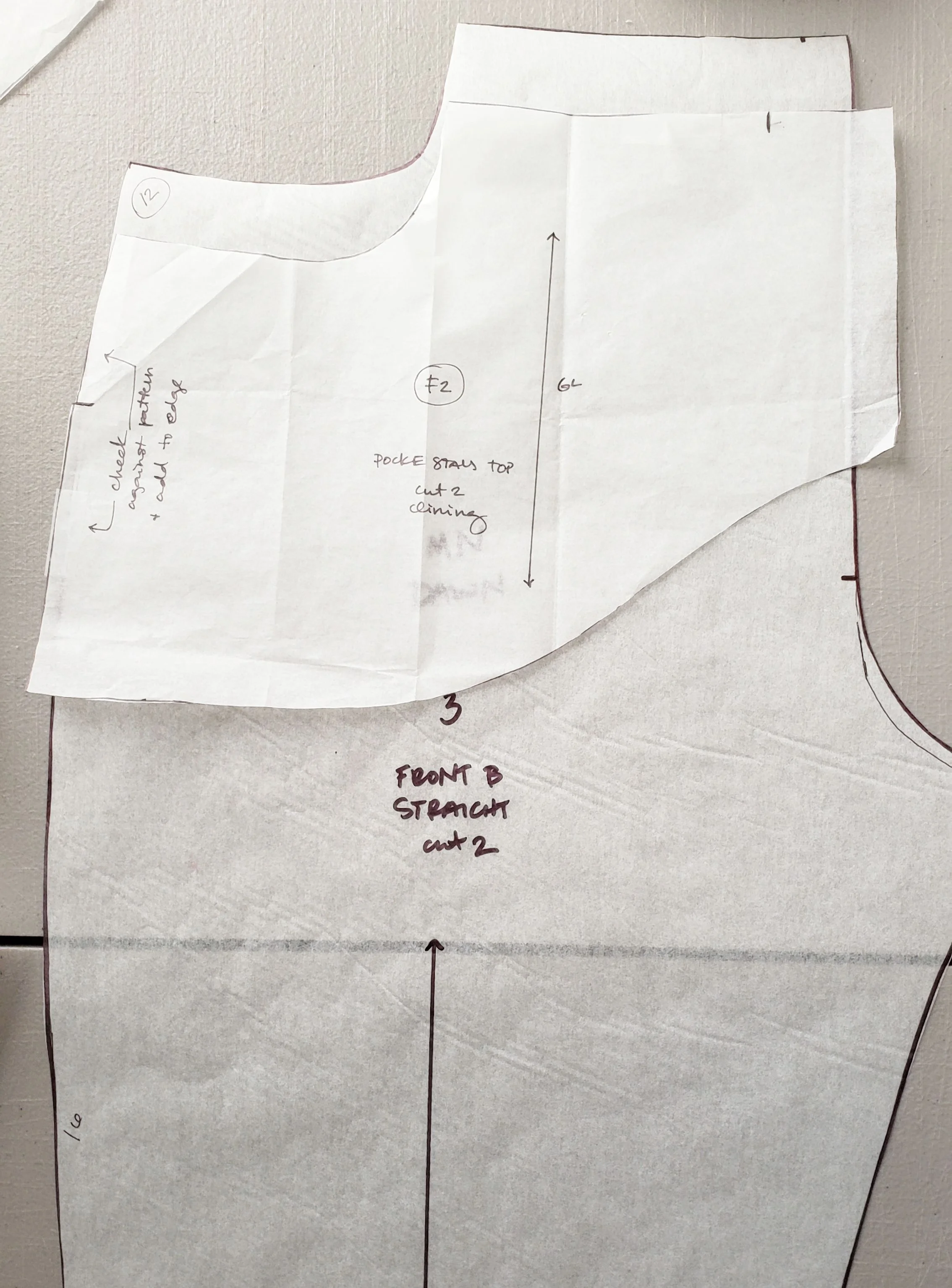 3. Ginger Jeans pocket stay on top of Dawn Jeans, accounting for difference in rise.