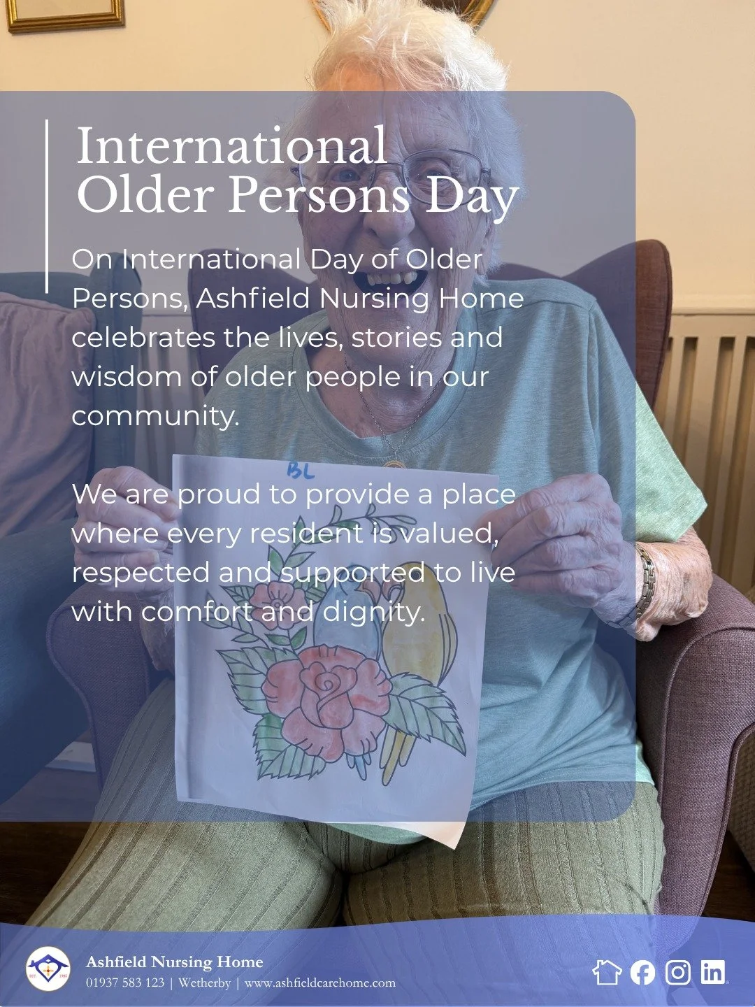 Celebrating the stories, memories and individuality of older people today and every day. 🌷✨

At Ashfield, we take time to understand what matters to each resident, helping make daily life feel familiar, comfortable and meaningful.

#InternationalDay