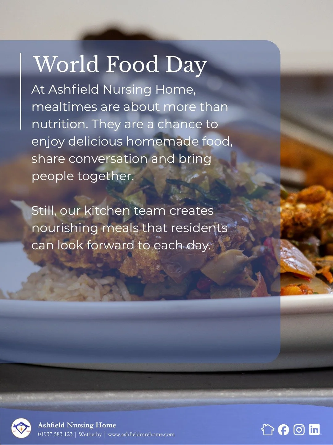 A home-cooked meal, familiar flavours and time spent together can make all the difference. 🍽️✨

This World Food Day, we are celebrating the care, creativity and hard work that goes into making mealtimes enjoyable for our residents every day. 👨&zwj;