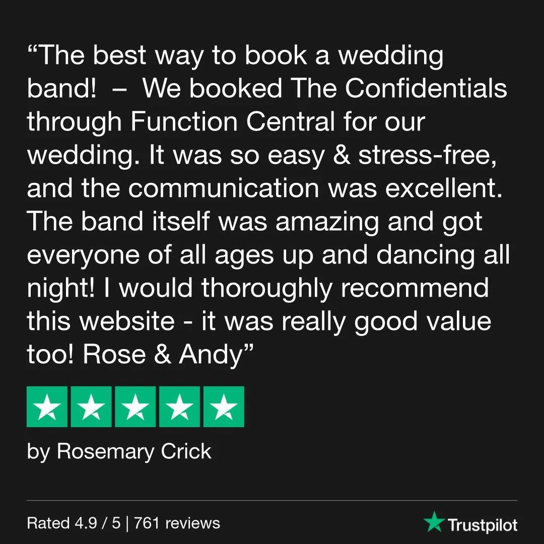 Thanks to Rose and Andy for booking us for their wedding via @functioncentral 💍🍾🎉