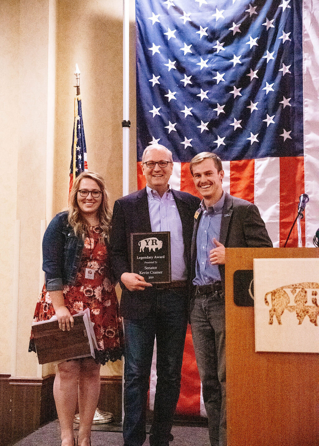 Senator Kevin Cramer receives the Legendary Award  
