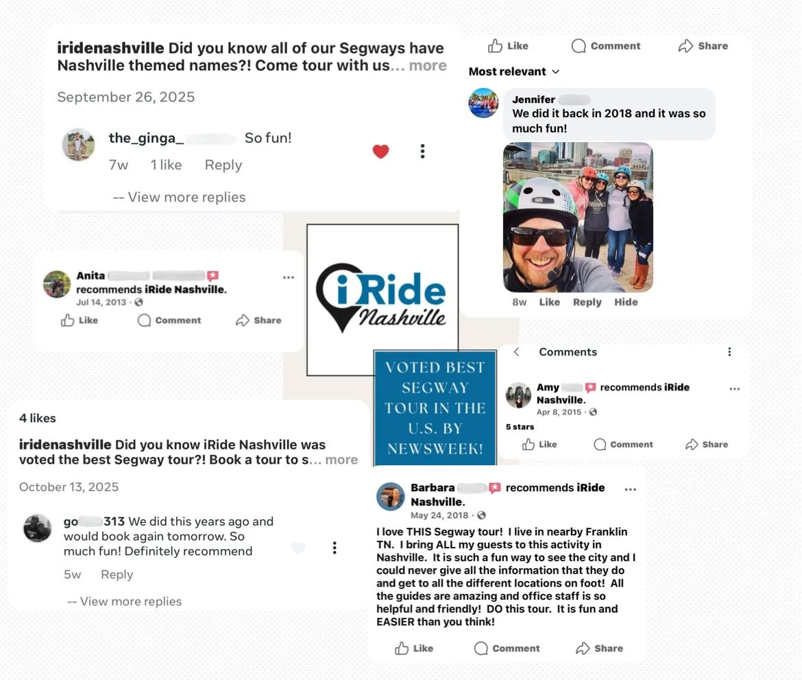 iRide Nashville is so grateful for the support we&rsquo;ve received from tourists and locals throughout the years!🫶🏻 Take it from all these people and book your tour now to experience a Nashville Segway tour!😃

#tourism #downtownnashville #familyf