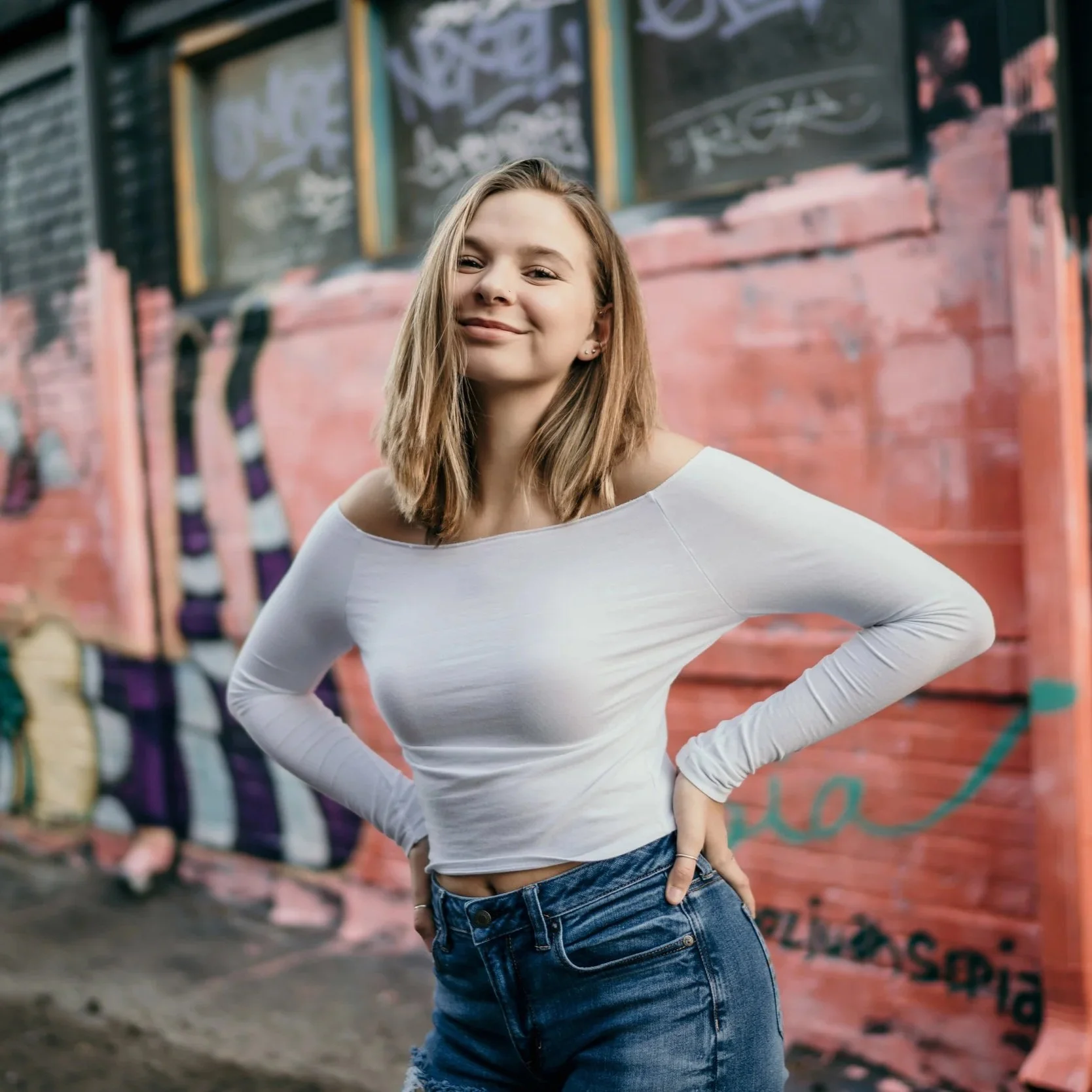 Downtown Denver Senior Photos in RiNo