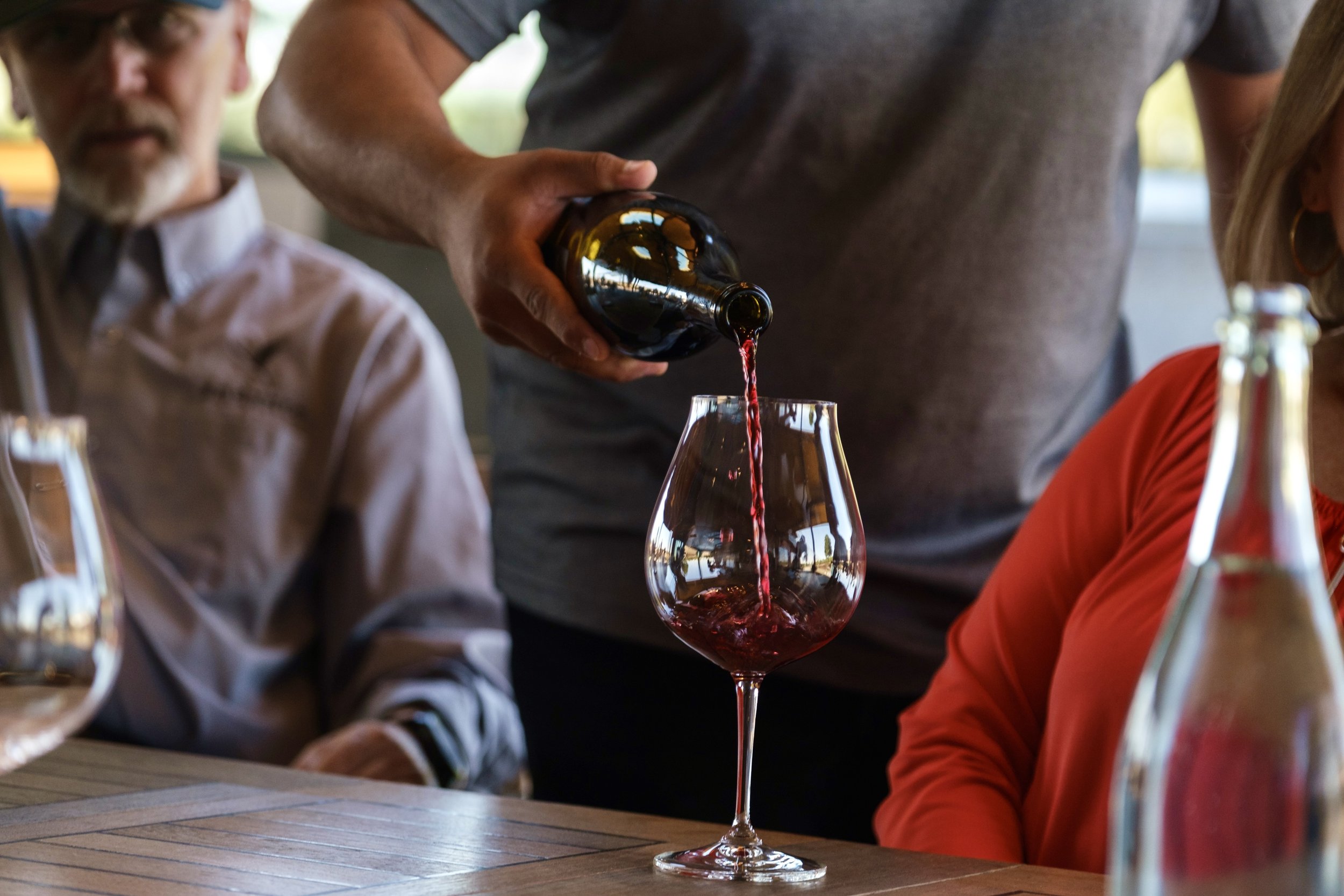 Pinot noir being poured