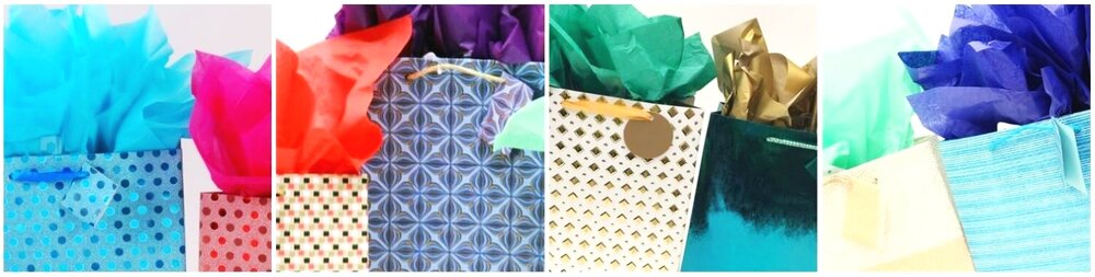 FLOMO Large Embossed Check Gift Bags FLOMO Large Embossed Check Gift Bags