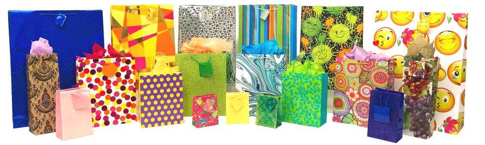 FLOMO Large Embossed Check Gift Bags FLOMO Large Embossed Check Gift Bags
