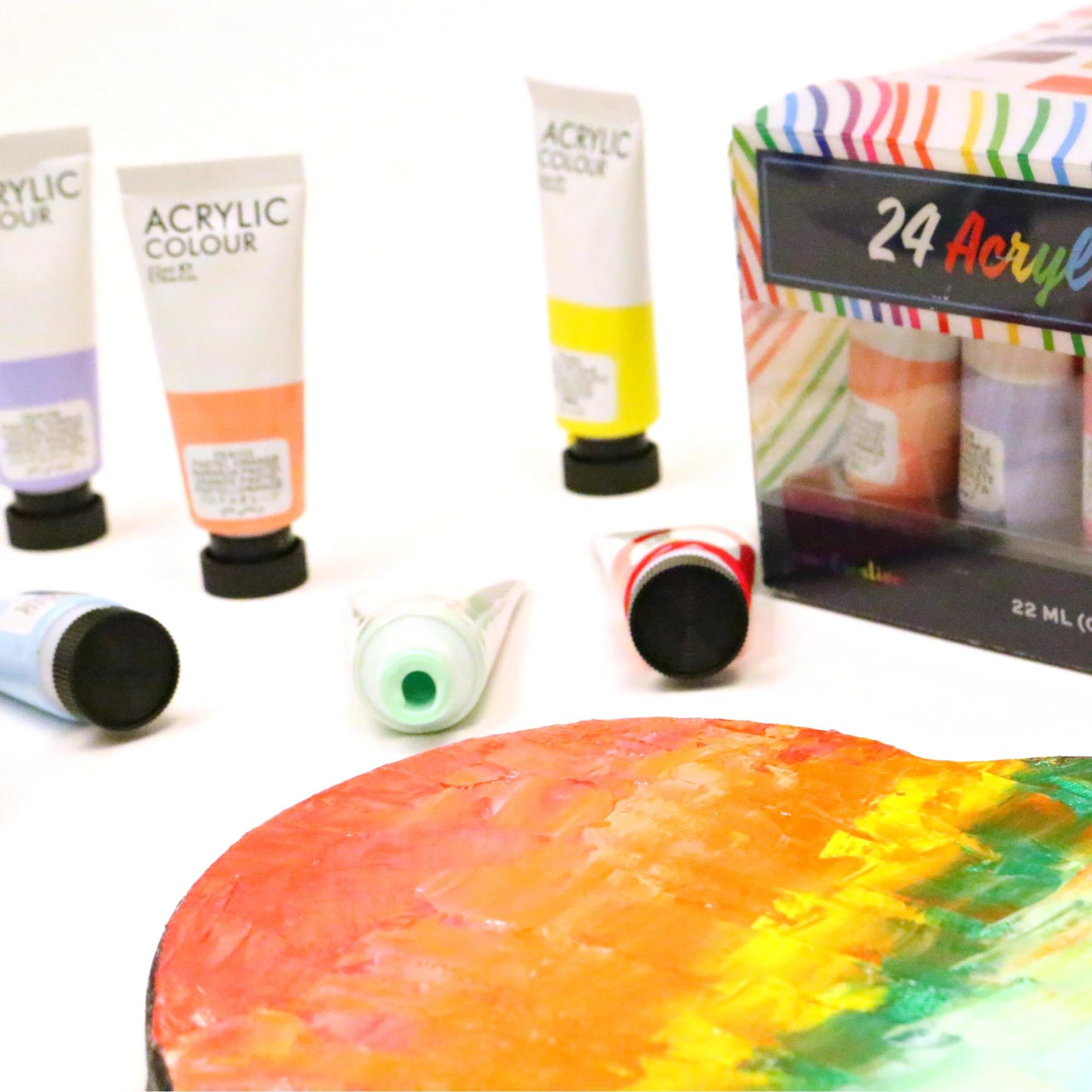 24Ct 22Ml Acrylic Paints In Acetate Box With Handle
