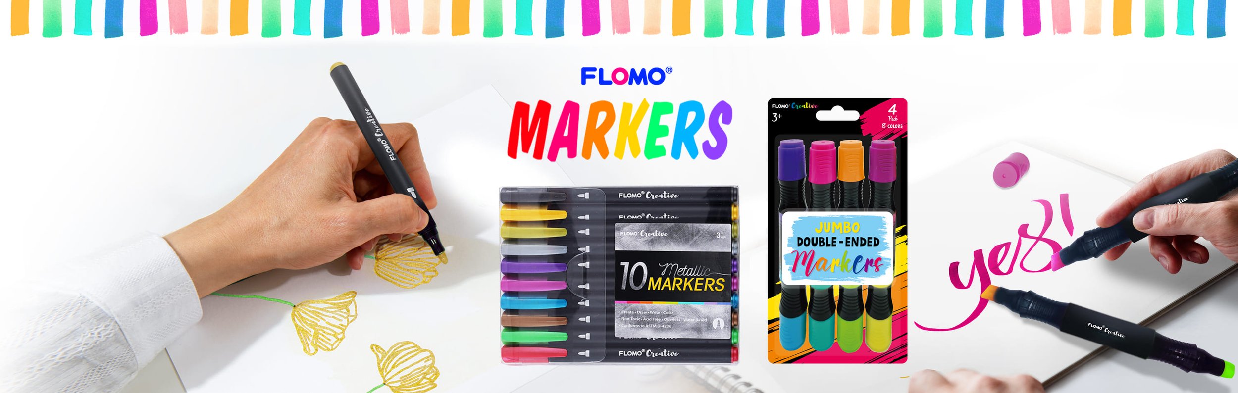 FLOMO's Creative Crayons and Markers for Kids in Bulk