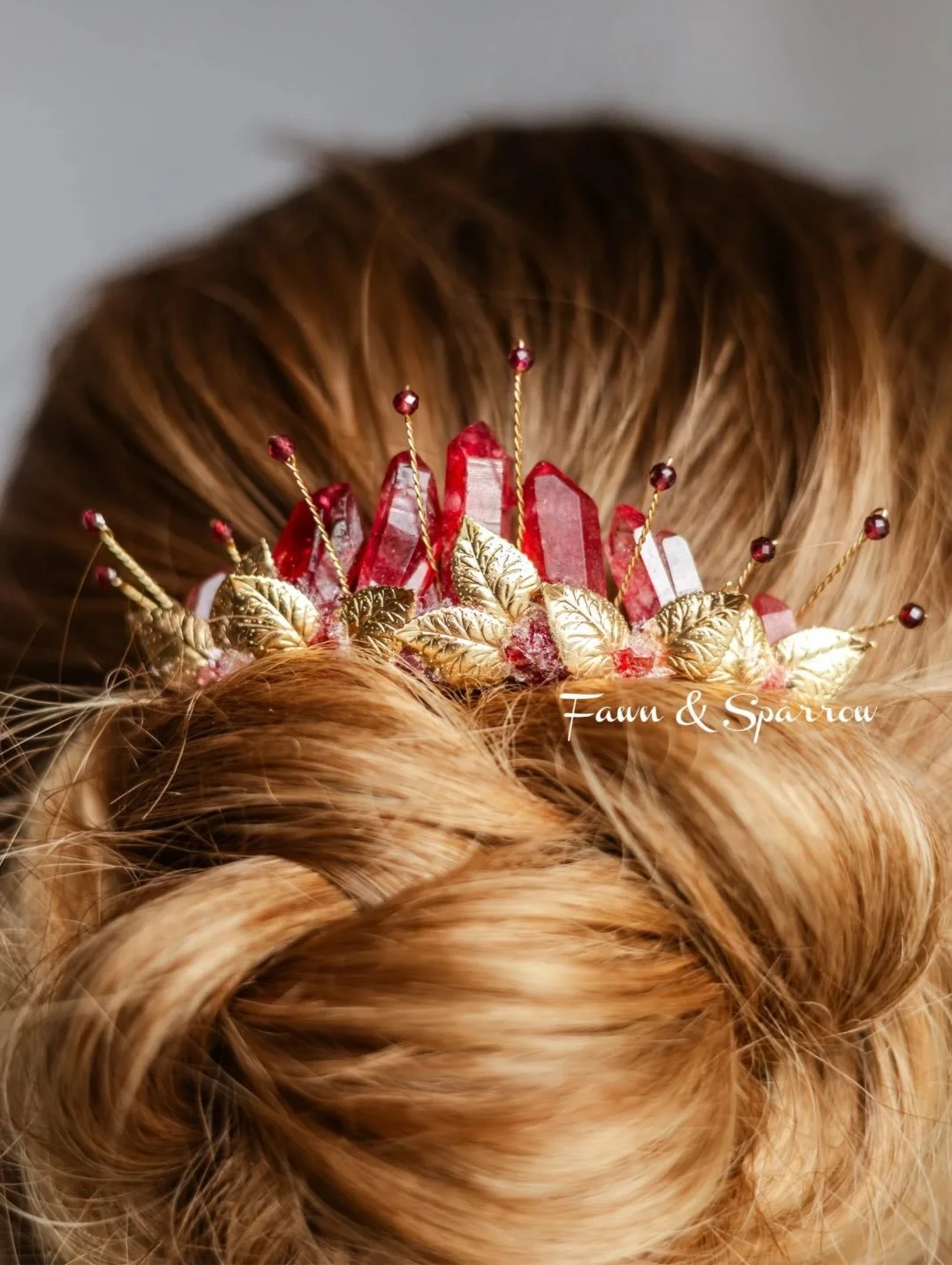 New in the shop, Red Quartz and Garnet hair comb to match the men&rsquo;s pocket boutonni&egrave;re ❤️ #redquartz #garnet #weddingheadpiece #mensbrooch