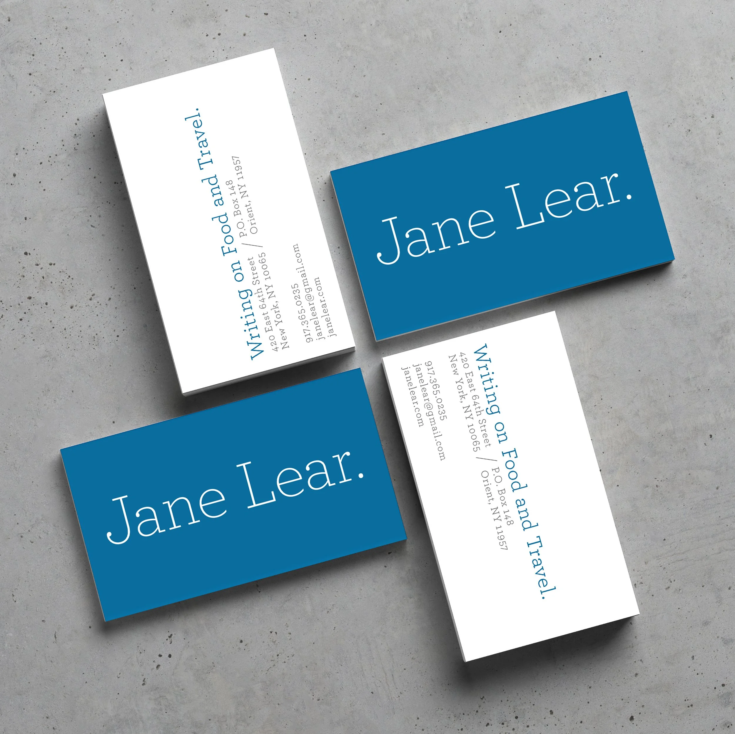  Visual identity, landing page design, art direction and photography for food writer Jane Lear. /  Identité visuelle + design et photographie pour la landing page de l’écrivaine Jane Lear.  