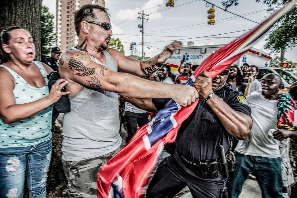White Supremacist rally for Confederate Flag, South Carolina, 2015