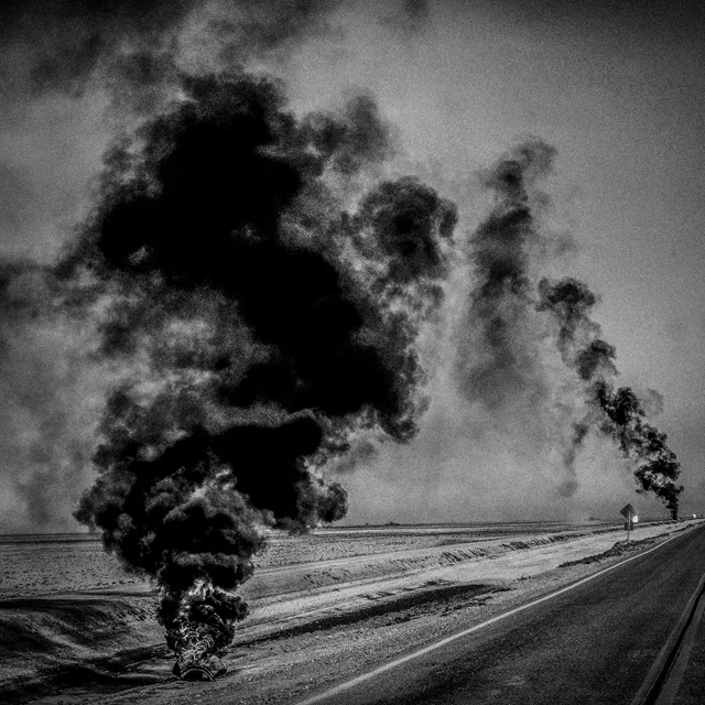 Corcoran, CA. Burning tires. Corcoran is a city in Kings County, California. The population is 24,813 and 28% live below the poverty level.