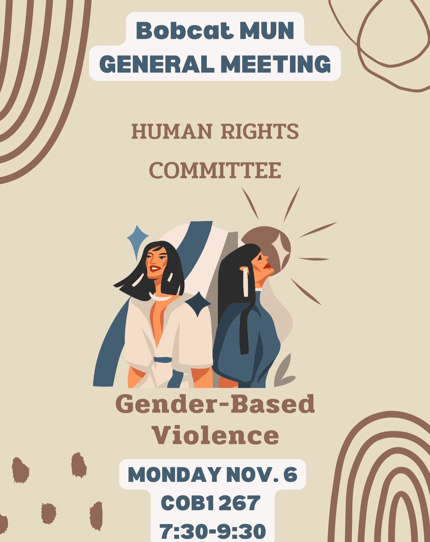 Happy MUN-day everyone! Today we will be continuing our current GA committee on human rights! We will be debating gender-based violence and the establishment of a gender-neutral definition. As always, people new to Model UN are always welcome! We hop