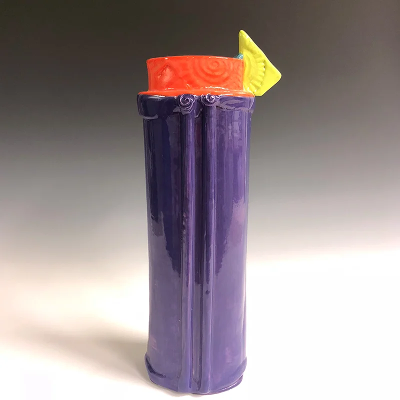Chartreuse-winged purple vase