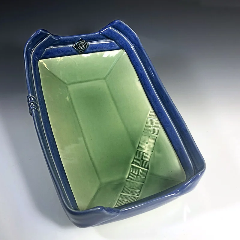 Celadon and blue platter for art or foodies