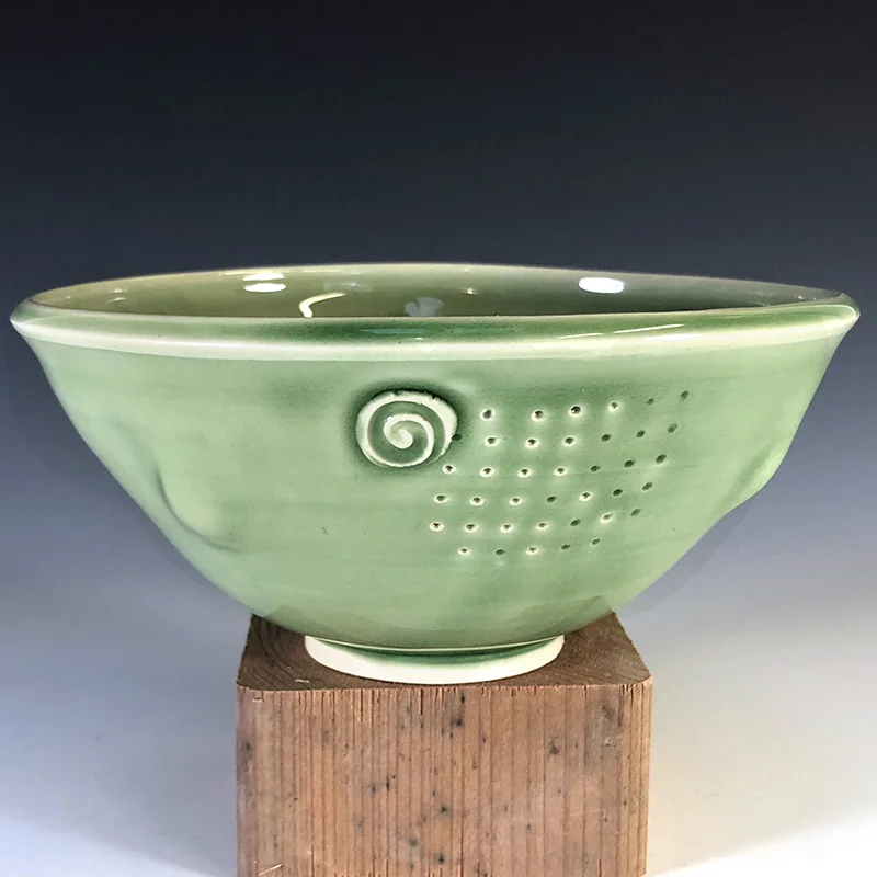 Celadon bowl with gestural marks
