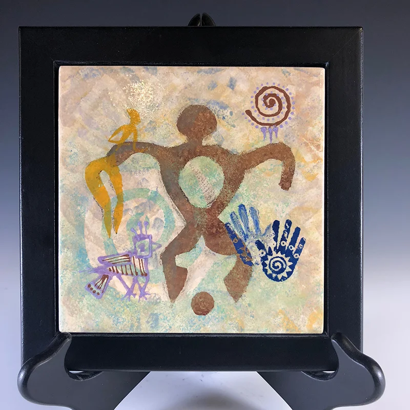 Petroglyph inspired wall art or trivet
