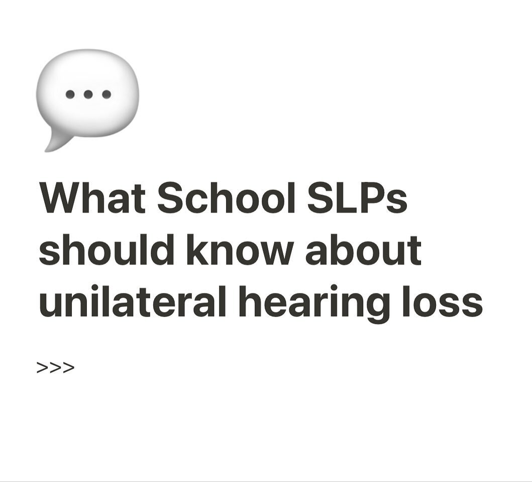 Mini explainer on unilateral hearing loss. This week&rsquo;s TOD POD has lots more info &amp; examples! ⭐️ 

#unilateralhearingloss #singlesideddeafness #speechtherapy #schoolslp