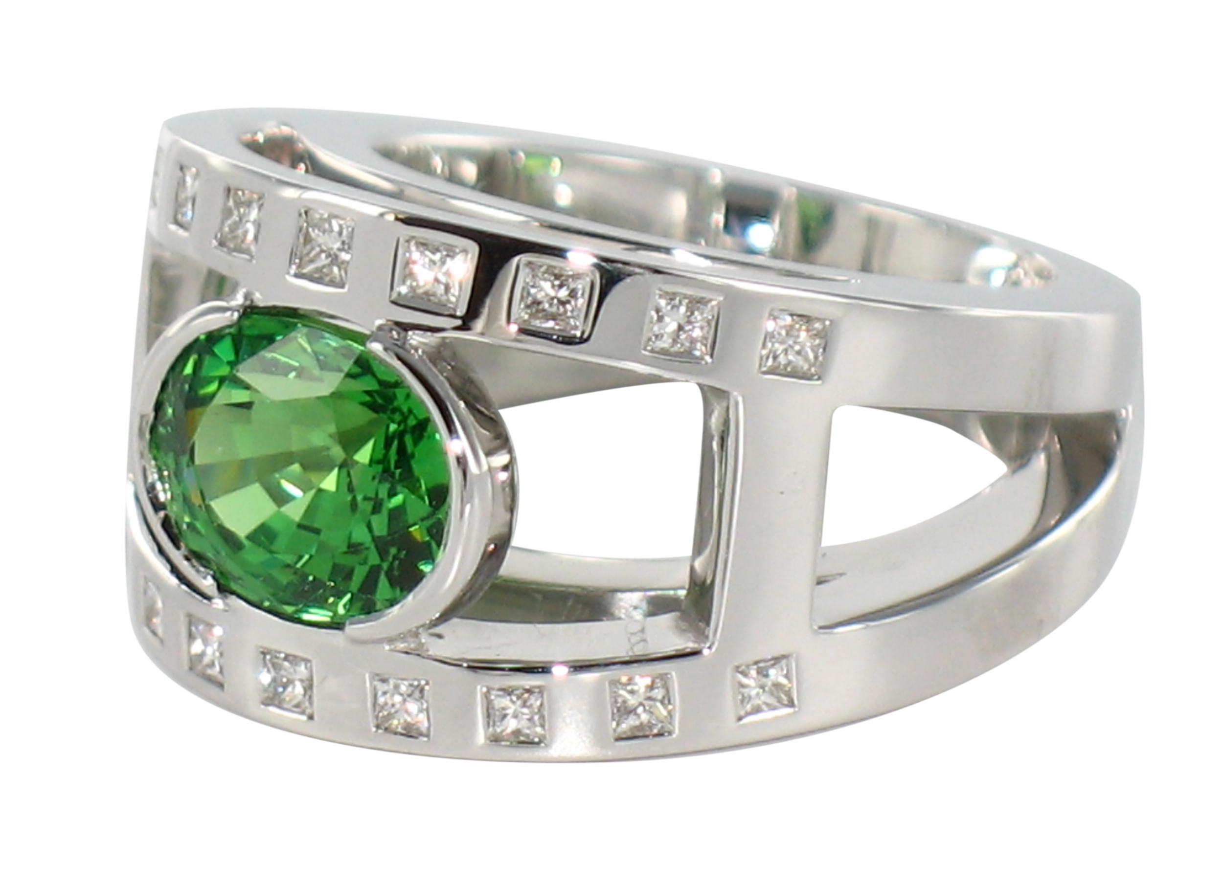 Grenat Bague Praha joaillerie or blanc tsavorite 3.73 carat 1.png