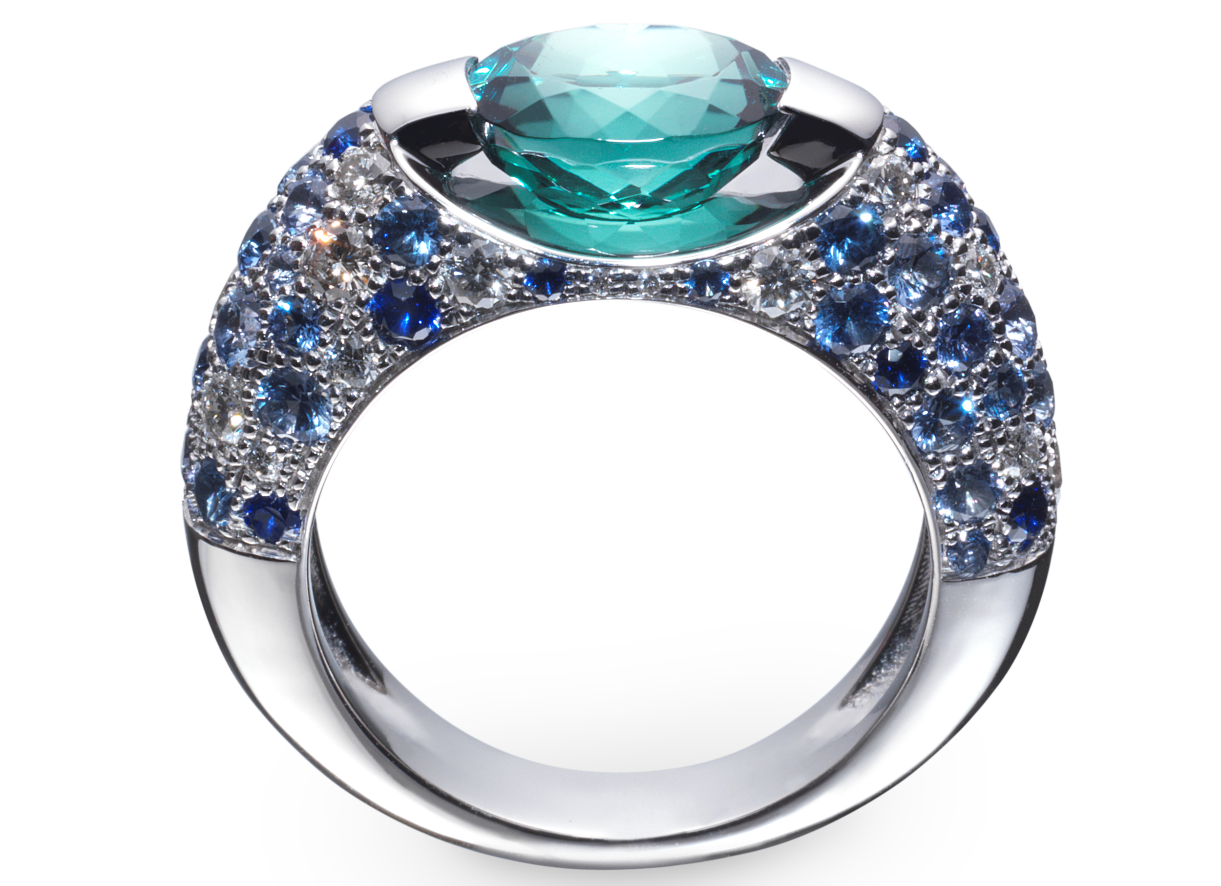 Bague Eolia or blanc Indigolite 2,24 carats et pavage diamants et saphirs.png