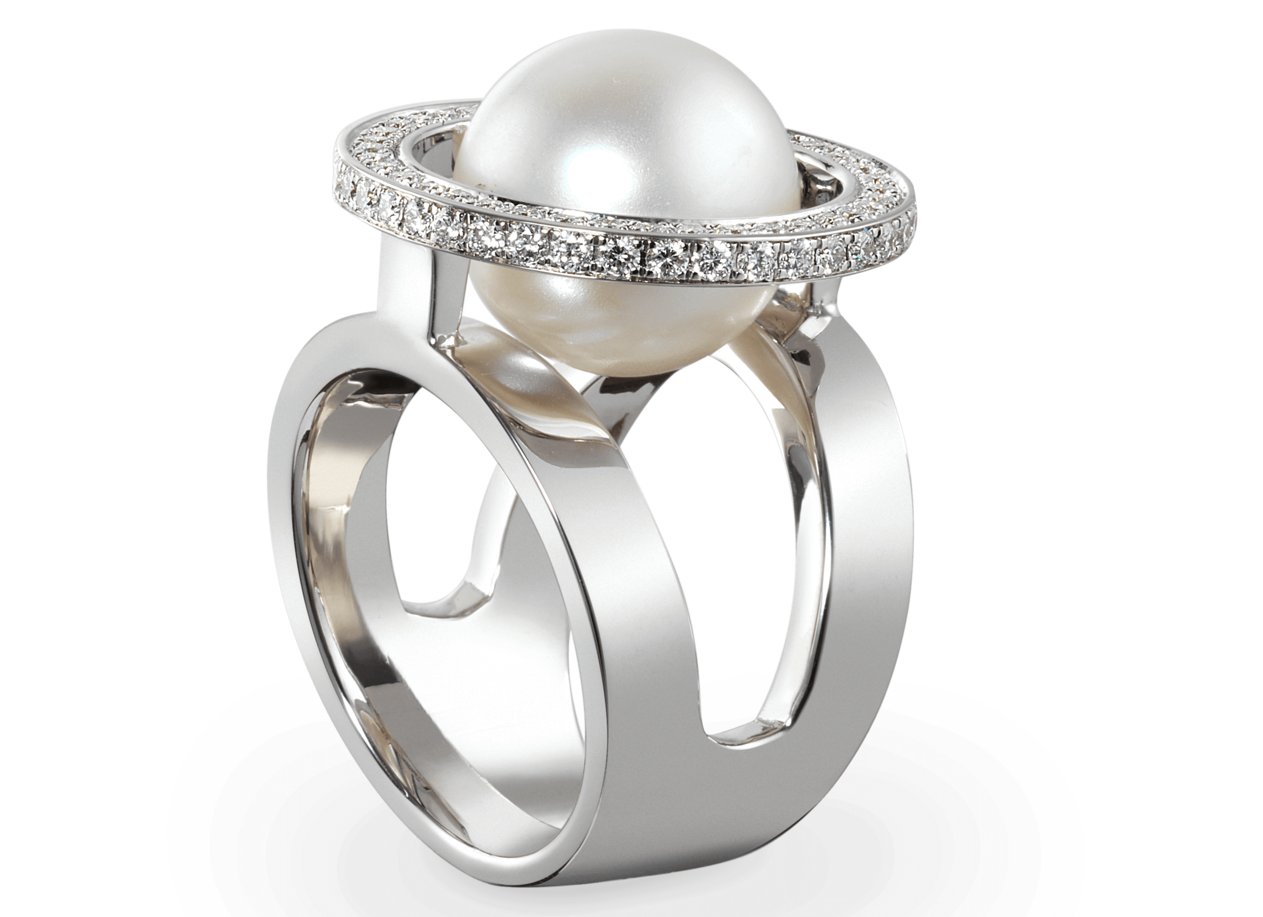 Bague Mamona or blanc Perle des mers du Sud 12mm et pavage diamants.png