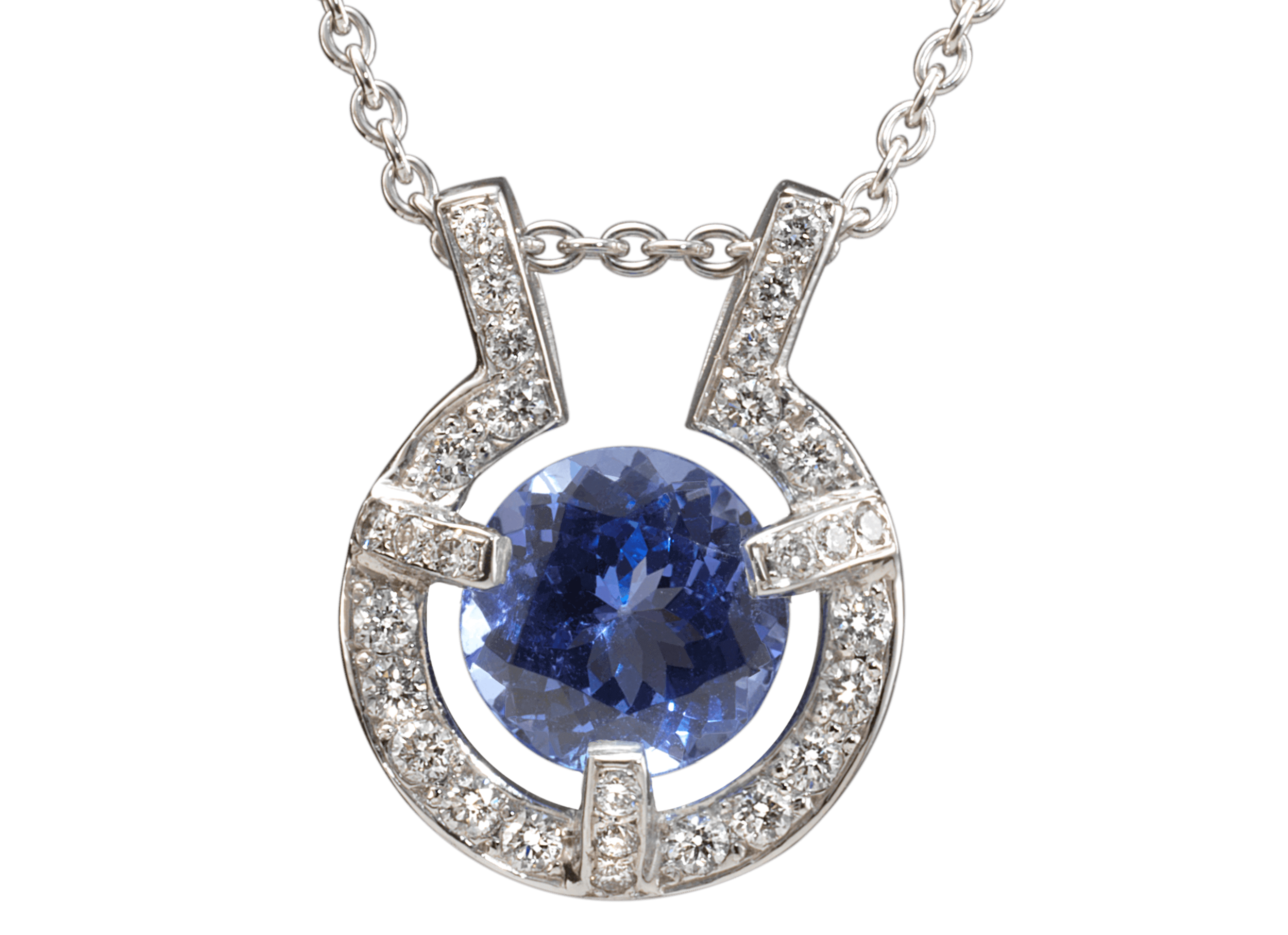 Pendentif Stéfa or blanc Tanzanite et pavage diamants.png