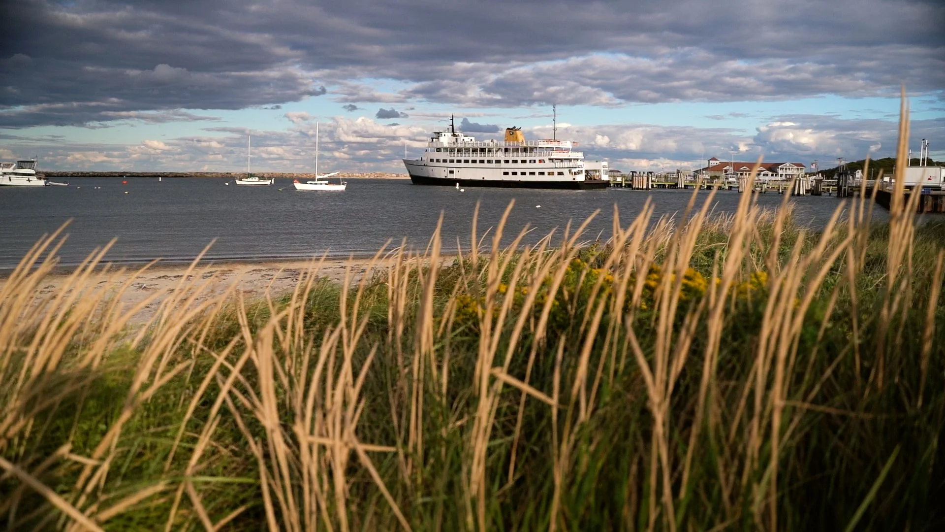 The Block Island Ferry as it prepares to leave the dock and travel back to Point Judith, Rhode Island