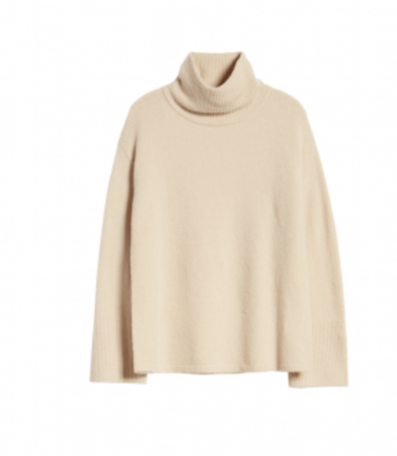 Something Navy Funnel Neck Sweater $80