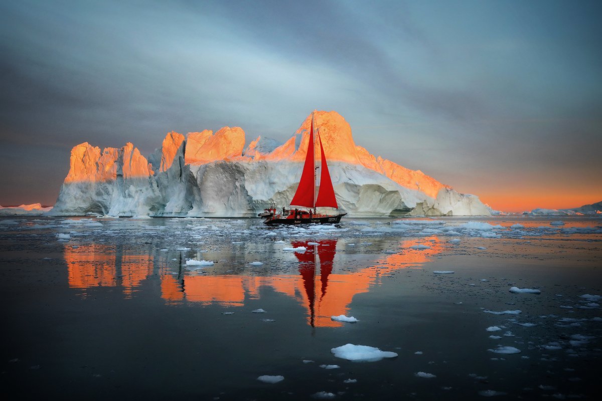 Glas Tischset & Untersetzer BW-Iceberg andvord Bay Antarktis #35931 