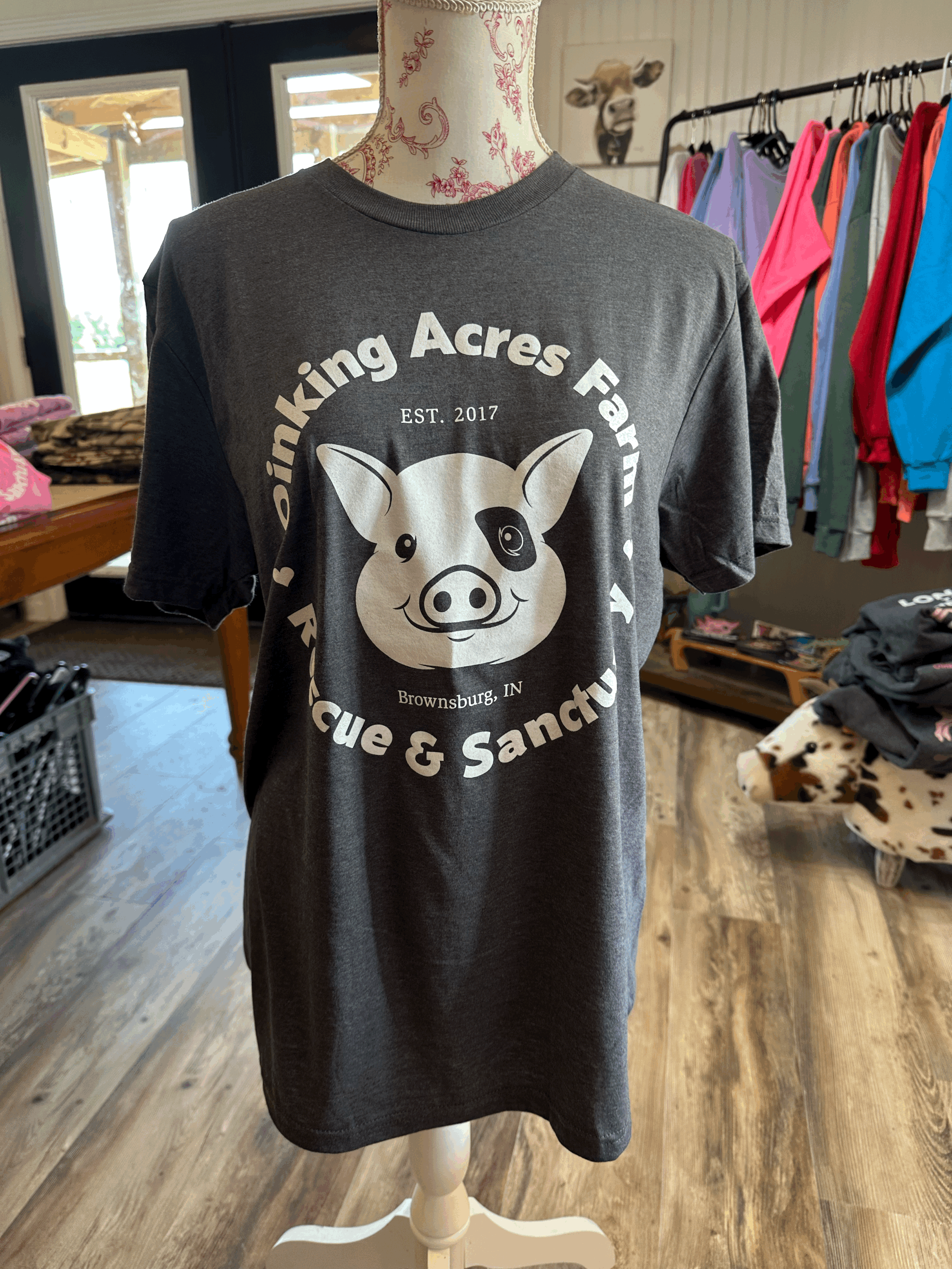 Gray Oinking Acres Shirt