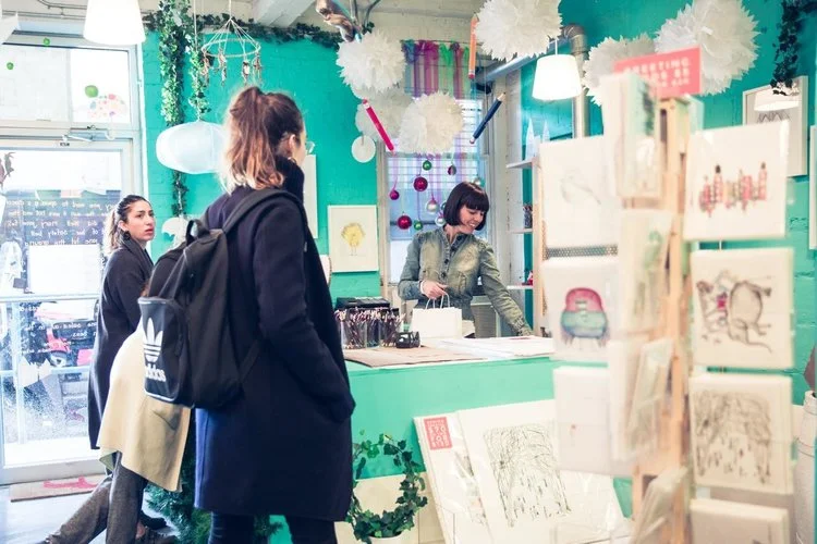 Photo Credit: Ann Du. Nadia Ackerman at her shop in DUMBO.