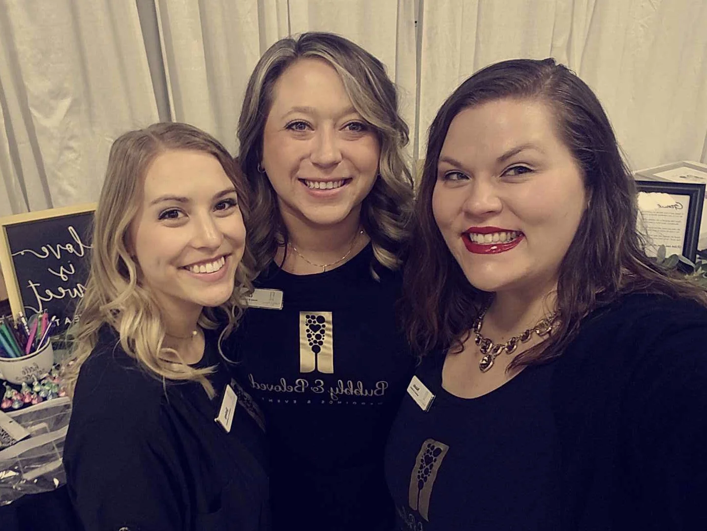 (From left to right) Lindsay: Assistant & Coordinator, Corrie: Owner & Lead Coordinator, Natasha: Assistant & Coordinator.