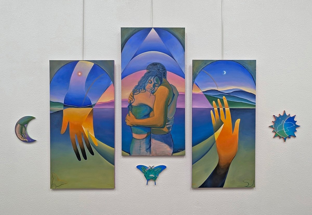Moment Embrace Triptych full display