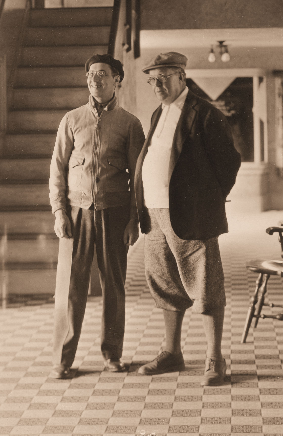 Groucho Marx with Owen Davis inside the Lobby of Lakewood Theater - 1934